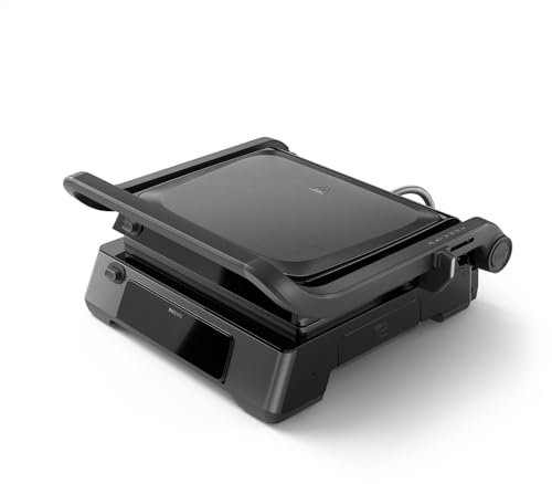 Philips Kontaktgrill - Temperaturfühler und 8 Voreingestellte Funktionen Grill mit großer Grillfläche. Digitale Temperaturregelung 60°C-220°C. Leicht zu reinigen (HD6307/70)
