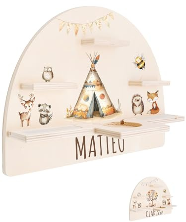 Bärenfreunde personalisiertes Tonie Regal für Kinderzimmer - Magnetisches Toniebox Regal für Toniebox1 & 2 Plus Figuren mit abgerundeten Ecken & Kanten (Zelt Tiere)