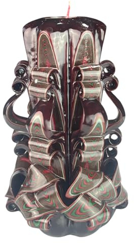 Candela di Design Fatta a Mano, Candela Decorativa Inodore Ø9.5 x h22 cm, Candela Cilindrica a Combustione Lunga 126 ore, Stoppini in Cotone Senza Fumo, Decorazione Domestica Ideale e Regalo Versatile