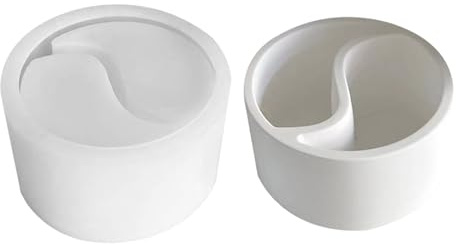 Candle Vessel Mold | Tai Chi Silicone Cement Candle Vessel Mould | Silicone Flower Pot Mold Epoxy Resin Concrete Clay Planter Mould Candle Jars Art Crafts