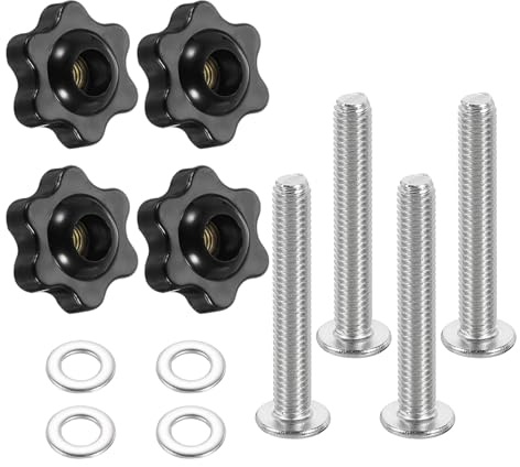 QUARKZMAN 4 Stück Sterngriffmutter M6 Flügelmutter Messing Schraubgewinde Rändelschraube 25mm 6-Stern Knöpfe, Handknopf Klemmmutter Spanngriffe Anlagen Werkzeugmaschinen Fitnessgeräte Möbel