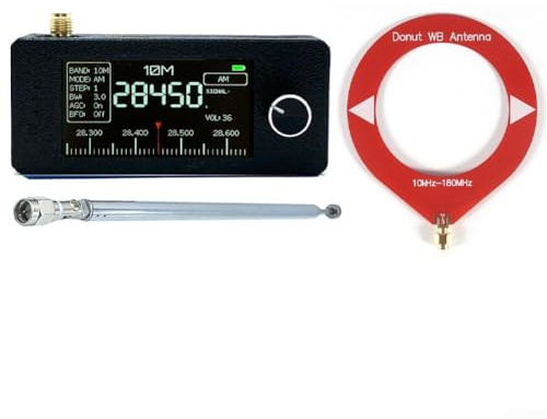 Récepteur radio de poche, 0,5 à 108 MHz, format de poche SI4732, radio, mini radio, écran couleur IPS haute définition 4,8 cm, 7,3 x 3,2 x 1,2 cm (C)