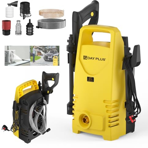 Hidrolimpiadoras eléctricas de alta presión de 2200 W, 180 bares, caudal de 500 l/h, con boquilla ajustable 3 en 1 y manguera de 7 m. Ideales para limpiar coches, entradas de vehículos y patios (ama
