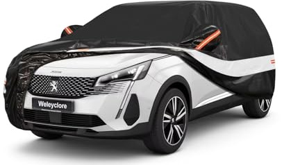Weleyclore Car Covers for Outside Storage Custom Fit For Peugeot 3008 SUV, Outdoor Car Cover 100% Waterproof Breathable Sun Rain Dust UV Protection With Cotton.