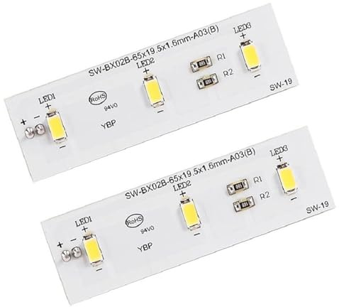 Unidad de luz LED de alto brillo para frigorífico y congelador para electrodomésticos de cocina BX02B, fácil instalación, paquete de 2 luces para nevera
