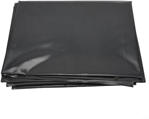 Honseadek Revestimiento de estanque de peces de polietileno de alta densidad, membrana impermeable reforzada, cubierta negra para piscina, seguro para peces, paisajismo y estanques al aire libre