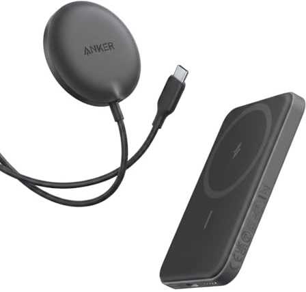 Anker Zolo Magnetisches kabelloses Ladepad(Qi2-zertifiziert, 15W) & Anker 621 Magnetic Battery (5000mAh mit USB-C Kabel)