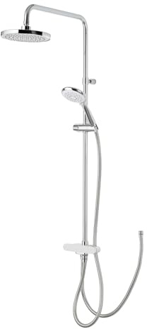 Triton Showers | DuoSwitch® Shower Kit | White & Chrome | Universal Shower Kit | Rainfall Shower Head | Shower Hose and Head | Shower Accessories | Shower Rail | Works with Electric and Mixer Showers