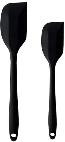 Silicone Spatula, 2 Pack Heat-Resistant Silicone Spatulas Set for Cooking, Silicone Utensils with Reinforced Steel Core Both Small and Large Sizes