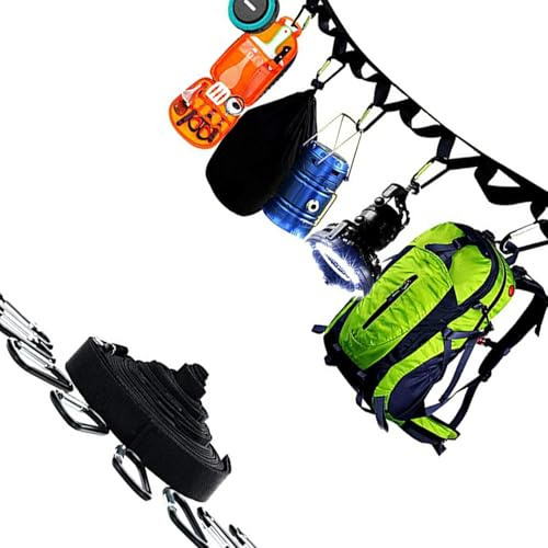 Tienda de campaña flexible transportable compatible con cuerda colgante armada 19 círculos seguros para organización de equipos al aire libre y secado cuerda permanente al aire libre