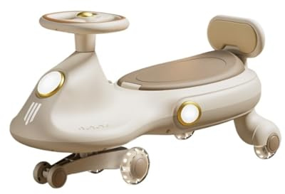 ridleksak Wiggle Autorit på leksak med pedal och blinkande hjul gunga och skjutleksak set för inomhus- och utomhusspel traktor (brun)
