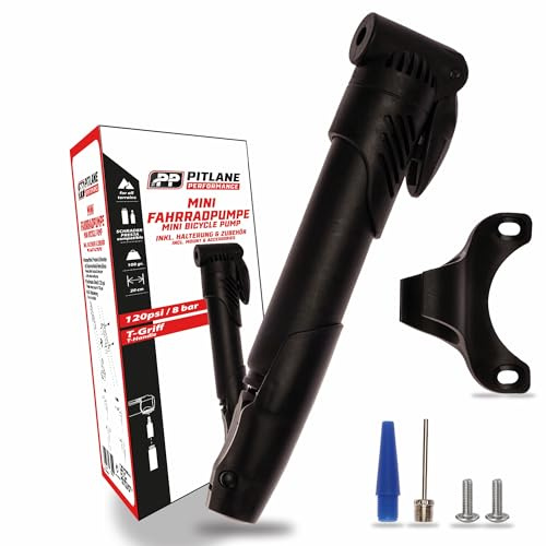 Bomba de aire para bicicleta con marco de bicicleta, juego de montaje con bomba de 8 bares/120 PSI para todas las válvulas (Mini Bike Pump)