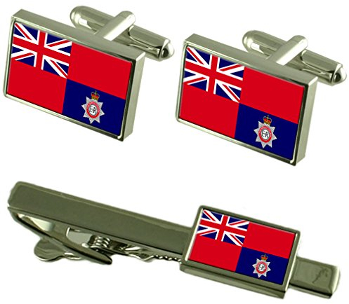 Select Gifts Feuerwehr Militär England Flagge Manschettenknöpfe Krawattenklammer Box Geschenk Set