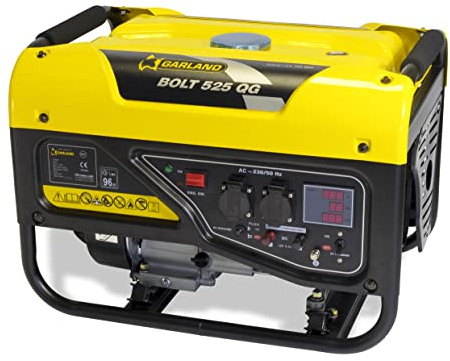 GARLAND BOLT 525 QG-V17 – Generador Gasolina 4T 3 kVA (2,8 kVA Nominal), Motor 210 cc, AVR, 2x 230V Schuko + 12V 8A, Depósito 25L, 9h Autonomía
