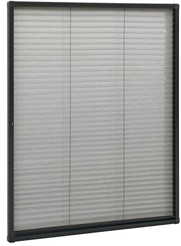 Tidyard Mosquitera Plisada para Ventanas Mosquitera para Ventana Persiana Veneciana Aluminio Antracita 80 x 100 cm