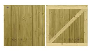 Premier Garden Supplies PGS Tongue & Groove Fully Framed Capped Flat Top Made to Measure Driveway Gates Measurements Height <3ft (90cm) x Width: <6ft (183cm)