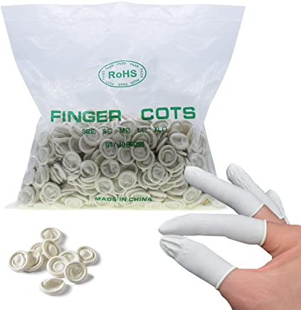 AIMEKE 1000 guanti antistatici per dita in lattice, antiscivolo, monouso, universali, M