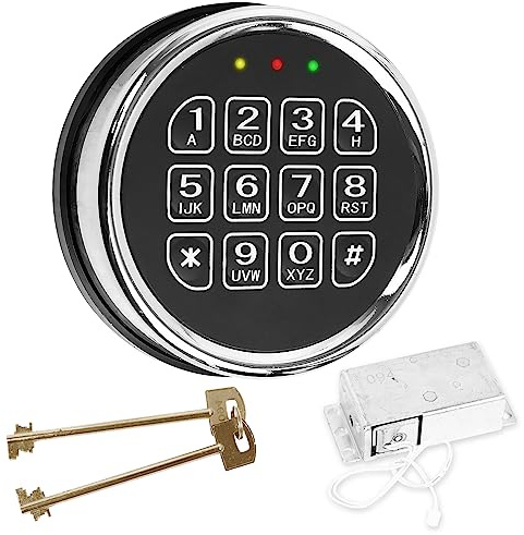 TeukRiGa Waffensafe L-Ock, digitale elektronische Tastatur, L-ock für Tresore mit Magnet-Lock und 2 Überbrückungsschlüsseln, hohe Sicherheit, feuerfest, Tresor, Leiterplatte, L-ock