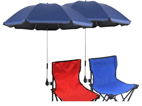 GRANDMEI Sombrilla para silla con abrazadera, 46 pulgadas UPF 50+ con clip para patio, sillas de playa, cochecitos, sillas de ruedas, carritos de golf