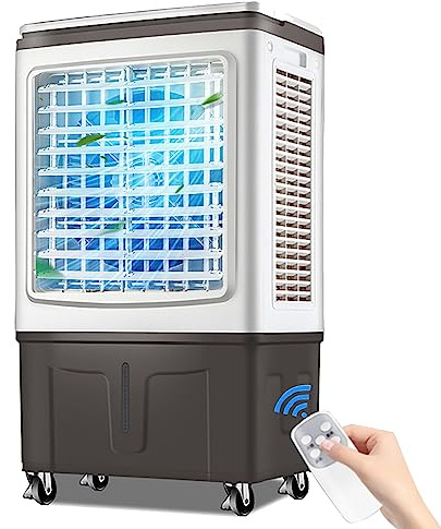 30L Portable Air Cooler with 3 Operational Modes & 3 Speeds Cooling Fan, 3 in 1 Evaporative Air Cooler, Lightweight, Low Noise, for Home Office Work Outdoor ( Color : With Remote , Size : 48x35x85cm )