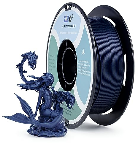 ZIRO PLA Kohlefaser 1.75mm 3D Drucker Filament, Carbon Fiber PLA 1.75mm 0.8kg Spule - Navy Blau
