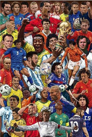 Fussball - Legenden - Sport Poster Plakat Druck - Größe 61x91,5 cm + 2 St Posterleisten Alu 63 cm
