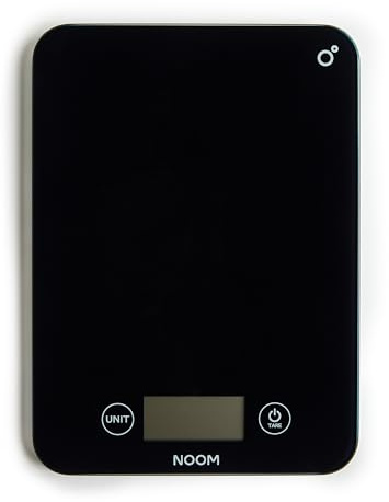 Noom Digital Kitchen Scale: Accurate Precision, LCD Display for Clarity, Stylish Black, Blue, or Off-White. Battery Included for Seamless Operation. (Black)
