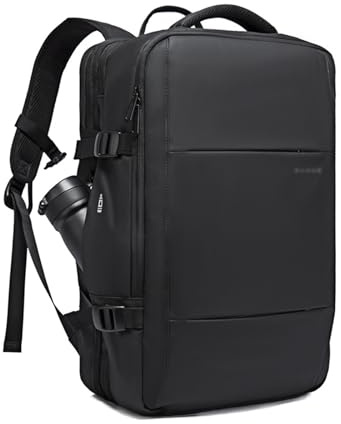 FANDARE Reseryggsäck laptop ryggsäck handbagage ryggsäck herr skolryggsäck med USB-laddningsport konvertibel duffle bag dam arbete skolväskor resor dagsryggsäck för 17 tums bärbar dator, svart, L