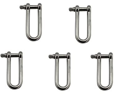 Schäkel mit Schraubbolzen, D-Ring-Schäkel, lange D-Schäkel in Marinequalität, Edelstahl AISI 316, lange D-Rigging-Schraubbolzen-Schäkelhaken, Rigging-Hardware M8 M10 M12 (Farbe: 12 mm, 3 Stück) (Colo