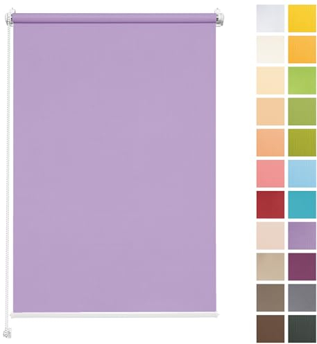 Rettika Sichtschutz Rollo ohne Bohren - Pastell Amethyst, Breite: 80cm, Höhe 120 - Rollos für Fenster ohne Bohren, Fenster rollos für innen, Jalousien zum Klemmen, Klemmrollo