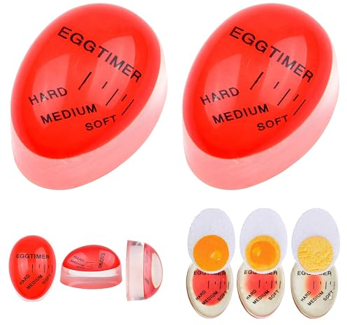 2Pcs Egg Timer, Egg Timers for Boiling Eggs, Colour Changing Boiled Egg Timer, Color Changing Indicator Soft Medium and Hard Boiled Eggs Heat Sensitive Safe Durable Kitchen Tool Cooking Home Use Gift