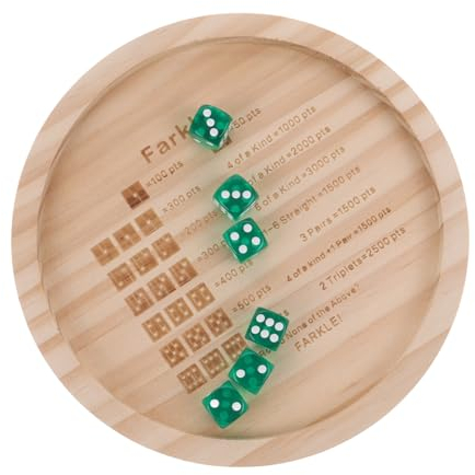Toyvian Würfeltablett Aus Holz Rundes Würfeltablett Mit 6 Würfeln Rustikales Würfeltablett Für Crawler-Rollenspiele Familienbrettspiele Beige 18 cm