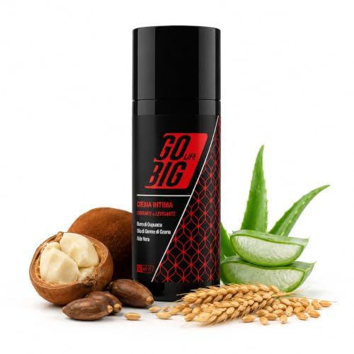 GoBig Life Crema Intima Idratante e Levigante | Burro di Cupuaçu, Olio di Germe di Grano e Aloe Vera, Sollievo per Secchezza e Irritazioni, 100% Ingredienti Naturali