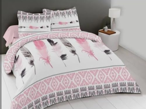 Ensemble parure de draps 4 pieces 100 % coton 57 fils/m2 - 1 drap plat 240x 300 cm + 1 drap housse 160 x 200 cm + 2 taies d'oreilers 65 x 65 cm tissage trés serré 2 PERSONNES KING SIZE (eventail)