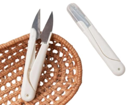 2 Stück Fadenschere, Garnschere, tragbare Schere, Fadenschere, Fadenschneider mit Bezug, Stoffschere Stickschere Gewindeschneider Nähschere Garnfadenschneider zum Schneiden von Kleidung