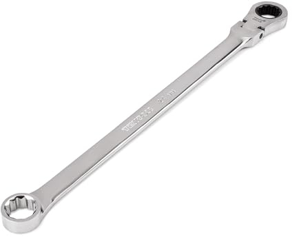 TEKTON 24 mm Long Fixed/Flex Head 12-Point Ratcheting Box End Wrench | WRB35424