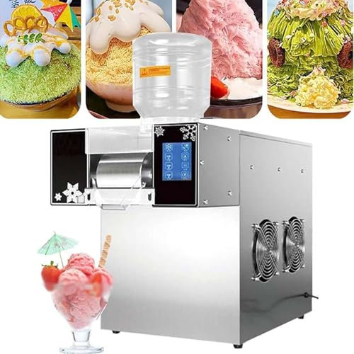 DDZJTPP Snow Cone Ice Crusher,Continuous Ice Maker,Electric Ice Shaving Machine with Ice Comes Out In 3 Seconds,Adjustable Thickness,High Temperature Resistant Barrel for Home Office Party,B-360W