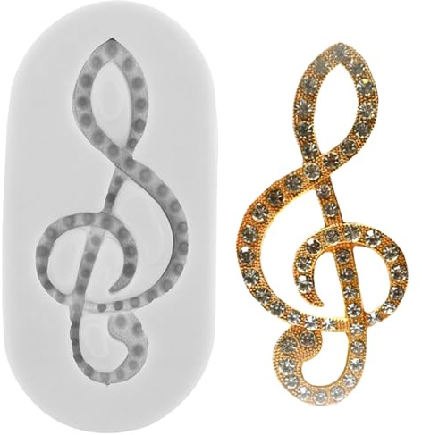 Sijiangmold Musical Notes Fondant Mould Music Notes Silicone Moulds for Music Themes Cake Decoration Chocolate Cupcake Topper Candy Polymer Clay Gum Paste