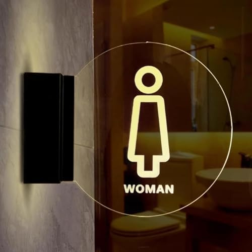 Wall Mount Illuminated Restroom Signs, Business Bathroom Door Lighted Sign, Men and Women Modern Restroom Acrylic Lighting, for Office, Hotel, Shopping Mall, Easy to Install. ﻿(3)