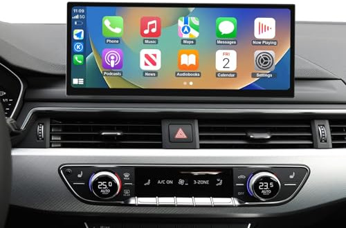 Ninetom 12.3 CarPlay Car Stereo for 2016-2019 Audi A4 A5 with MIB System | HD Linux Car Stereo, Car Radio Supports Wireless CarPlay, Android Auto, Mirrorlink, Camera, Siri, Retains factory functions