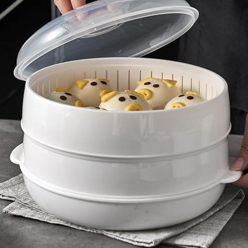 Vaporizador para horno microondas, 20 x 24,5 x 12,5 cm, olla de pasta para microondas con tapa y bandeja, olla de vapor saludable para verduras, arroz, huevo, albóndigas, fideos, cocina