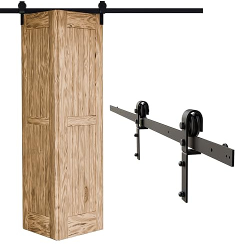 Amig - Kit puerta corredera plegable - Guía 110 cm acero negro - Resistencia hasta 40 kg - Estable y compacto - Deslizamiento silencioso y estable - Mod. SD006