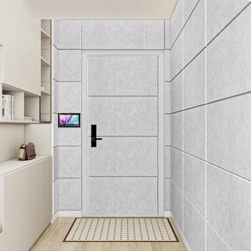 3D Felt Wall Tiles Acoustic Panels Decorative Self-Adhesive Noise Reduction Panels High-Density Sound Deadening Foam for Walls Ceiling Door Home Office(Light Gray,30 x 60 cm 20pcs)