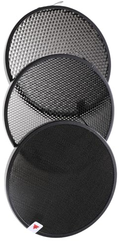 Générique Kit de 3 Grilles Alvéolées pour Flash Photo 10° 30° 50° Diffuseur d'Abat-Jour en Nid d'abeille Compatible Flash Standard Accessoire d'Éclairage Directionnel pour Studio Photo