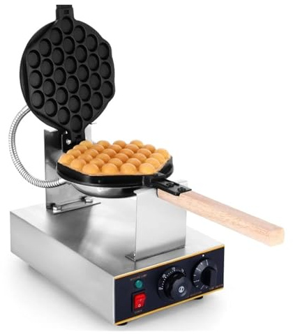 Máquina for hacer gofres de burbujas de 1400 W, gofrera eléctrica de acero inoxidable antiadherente con rotación de 360° for preparar buñuelos y pasteles de hojaldre.