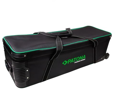 PATONA Premium Rollkoffer | Passend für Studioblitze - Stative - Umfangreiches Zubehör | Rollen | Tragegriff | Bodeneinlage | 4 Klett-Trenner | Material: Nylon | Innenmaße: 100 × 33 × 24 cm | 6,6 kg