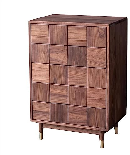CJHFR472SG Moderne Tous Les commodes en Bois Massif Noyer Noir Chambre à Coucher 5 tiroirs Commode lumière Moderne Luxe Grande Salon Rangement Placard Chambre