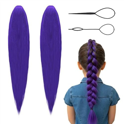 treccina sintetica, Extension per Treccine Africane Donna, 26''Extension di Capelli Trecce Viola, Capelli da Treccia Lunghi, per Cosplay, costume anime, carnival, Scena