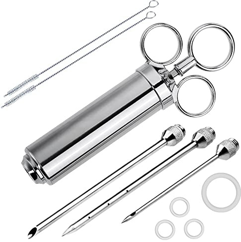 Injecteur de marinade viande Acier inoxydable 304 3 aiguilles Sauce Assaisonnement Accessoires condiments cuisson au barbecue fumeur et gril