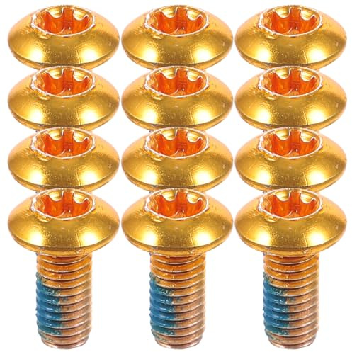 Alasum Titanstahl Bremsbelagschrauben M5x10mm 12 Stück Korrosionsbeständig Kompatibel für Mountainbike E Bike Scheibenbremse Langlebige Fahrrad Schrauben für Vorder und Hinterrad
